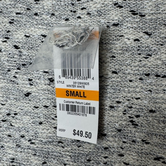 NWT small heathered Gray crochet knit cotton blend sweater sweatshirt oversized - Picture 3 of 6